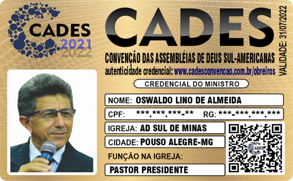 credencial do ministro